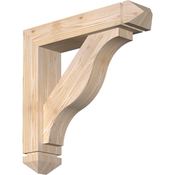 Ekena Millwork Funston Arts and Crafts Smooth Bracket w/ Offset Brace, Douglas Fir, 5 1/2"W x 24"D x 24"H BKT0604X24X24FST03SDF - main